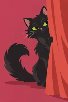 Luna, The Cat in the Curtains